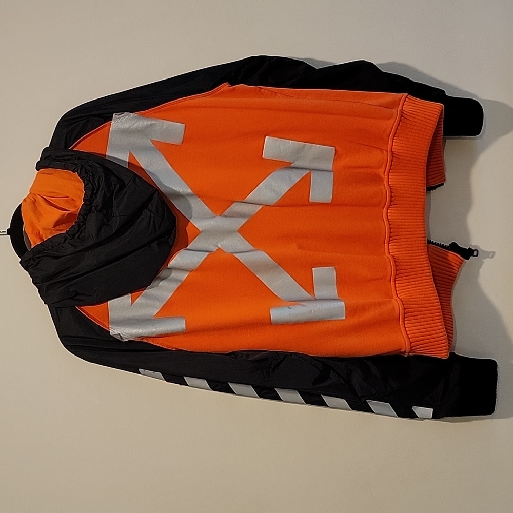 Moncler Off White Rare Orange Hoodie Jacket xxxl - Picture 5 of 16